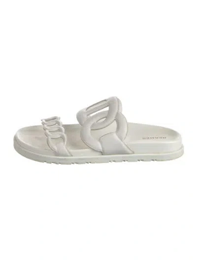 Pre-owned Hermes 2023 Extra Slides In White