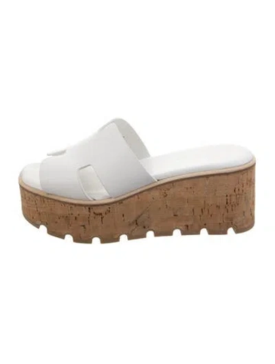 Pre-owned Hermes 2023 Eze 30 Slides In White