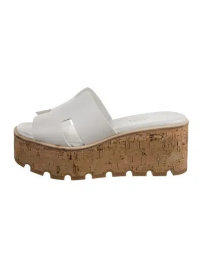 Pre-owned Hermes 2023 Eze 30 Slides In White