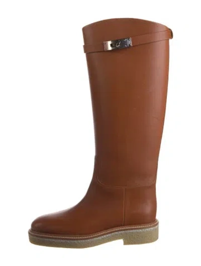 Pre-owned Hermes 2023 Faustine Riding Boots In Brown