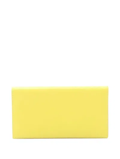 Pre-owned Hermes 2023 Fleming Soufflé Wallet In Yellow