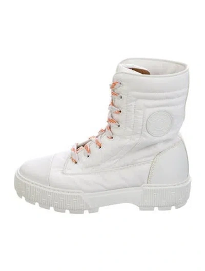 Pre-owned Hermes 2023 Fresh Lace-up Boots In White