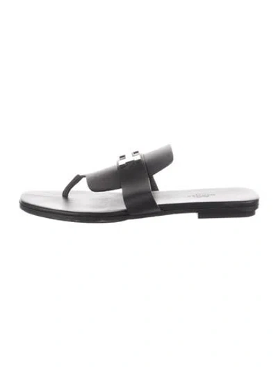 Pre-owned Hermes 2023 Galerie Flip Flops In Black