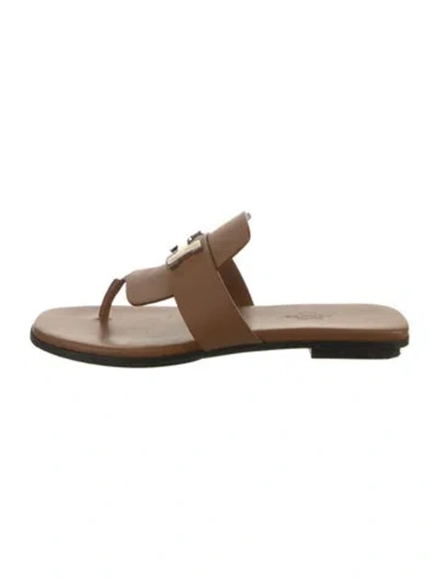 Pre-owned Hermes 2023 Galerie Sandals In Brown