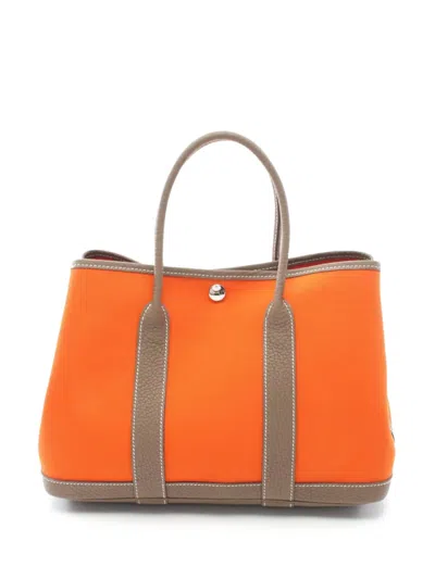 Pre-owned Hermes 2023 Garden Party Tote Bag In Orange