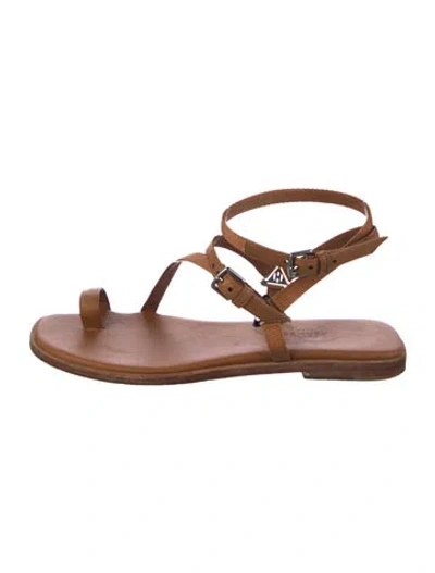 Pre-owned Hermes 2023 Gossip Sandals In Brown