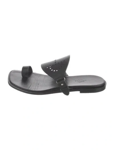 Pre-owned Hermes 2023 Hera Flats In Black