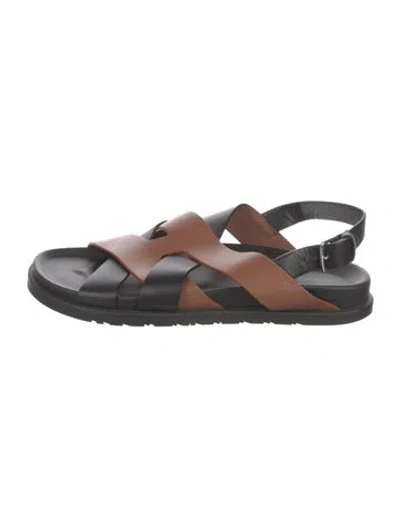 Pre-owned Hermes 2023 Heracles Sandals In Black/brown