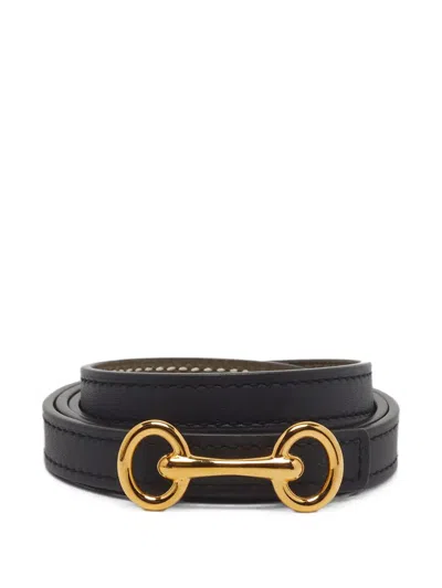 Pre-owned Hermes 2023 Heritage Horsebit Belt In Black