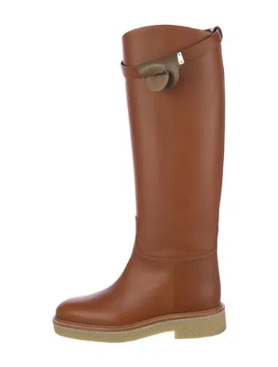 Pre-owned Hermes 2023 Heritage Riding Boots In Brown