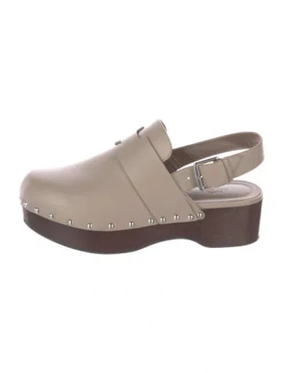Pre-owned Hermes 2023 Hermione Mules In Neutrals