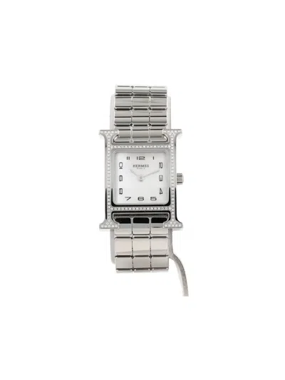 Pre-owned Hermes 2023 Heure H 21mm In White