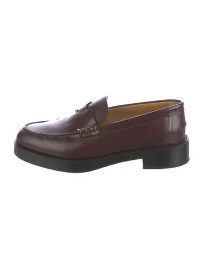 Pre-owned Hermes 2023 Hour Loafers In Burgundy