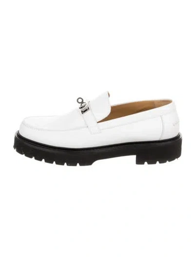 Pre-owned Hermes 2023 Icon Dress Loafers In White