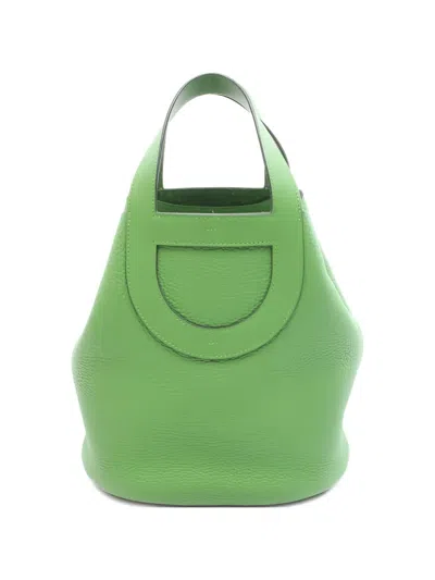 Pre-owned Hermes 2023 In The Loop 23 Veil Yucca Tote Bag In Green