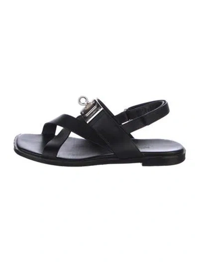 Pre-owned Hermes 2023 Ines Slingback Sandals In Black