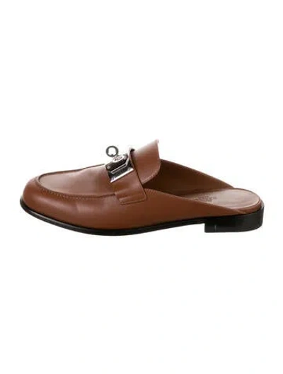 Pre-owned Hermes 2023 Iota Mules In Brown