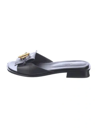 Pre-owned Hermes 2023 Isle Slides In Black