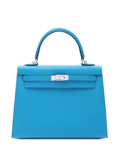 Pre-owned Hermes 2023 Kelly 25 Tote Bag In Blue