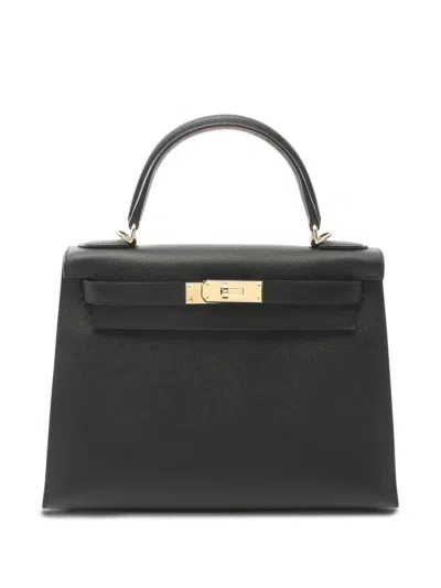Pre-owned Hermes 2023 Kelly 28 Handbag In Black