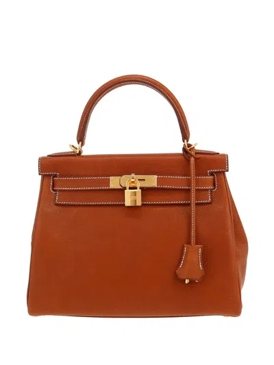 Pre-owned Hermes 2023 Kelly 28 Handbag In Brown