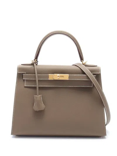 Pre-owned Hermes 2023 Kelly 28 Two-way Bag In Brown