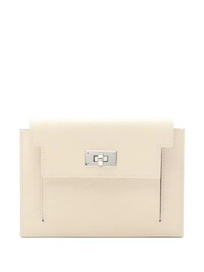Pre-owned Hermes 2023 Kelly Pocket Coin Purse In Neutral
