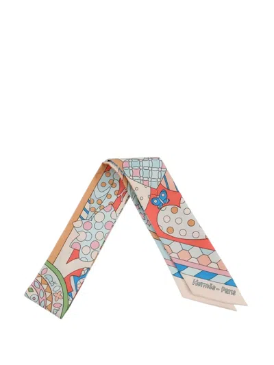 Pre-owned Hermes 2023 Les Murmures De La Foret Silk Twilly Scarf Scarves In Brown