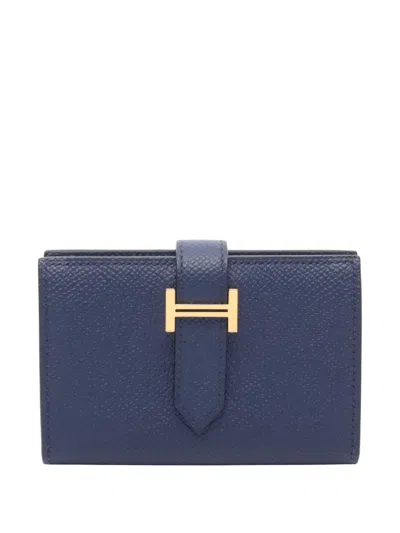 Pre-owned Hermes 2023 Mini Bleu De Plus Card Case In Blue