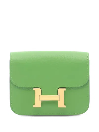 Pre-owned Hermes 2023 Mini Constance Wallet In Green