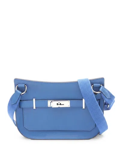 Pre-owned Hermes 2023 Mini Jypsiere Shoulder Bag In Blue