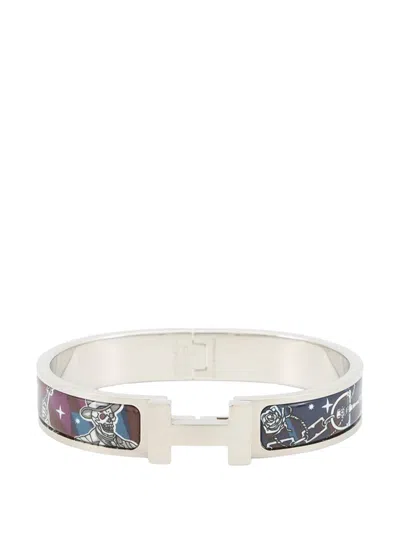 Pre-owned Hermes 2023 Narrow Enamel Cest La Fete Clic Hh Bracelet T5 Costume Bracelet In Blue