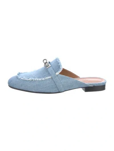 Pre-owned Hermes 2023 oz Mules In Blue