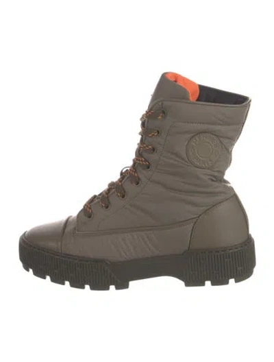 Pre-owned Hermes 2023 Parachute Fresh Combat Boots In Green