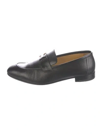 Pre-owned Hermes 2023 Paris Dress Loafers In Black