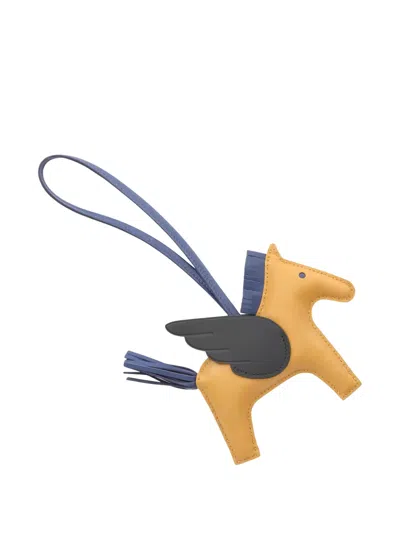 Pre-owned Hermes 2023 Pegasus Tassel Bag Charm In Yellow