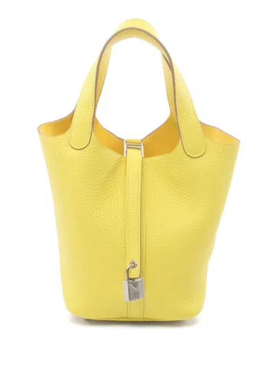 Pre-owned Hermes 2023 Picotin Lock Pm Tote Bag In Yellow