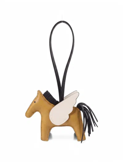 Pre-owned Hermes 2023 Pm Rodeo Pegase Bag Charm In Brown