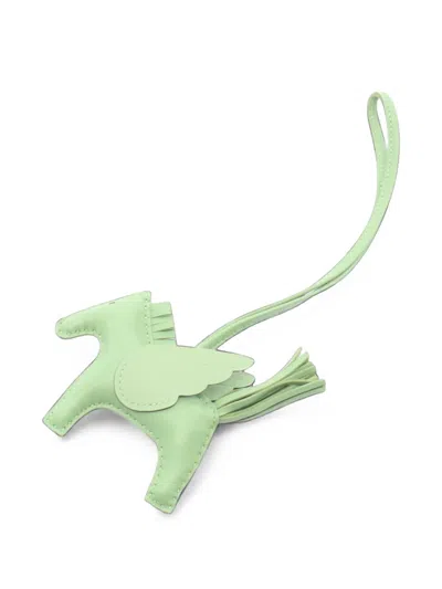 Pre-owned Hermes 2023 Pm Rodeo Pegasus Bag Charm In Green