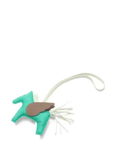 Pre-owned Hermes 2023 Pm Rodeo Pegasus Bag Charm In Green