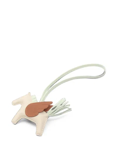 Pre-owned Hermes 2023 Pm Rodeo Pegasus Bag Charm In Neutrals