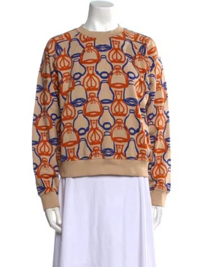 Pre-owned Hermes 2023 Printed Sweatshirt In Orange
