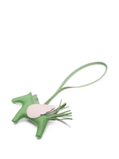 Pre-owned Hermes 2023 Rodeo Pegasus Bag Charm In Green