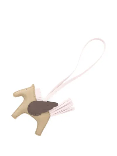 Pre-owned Hermes 2023 Rodeo Pegasus Pm Bag Charm In Neutrals