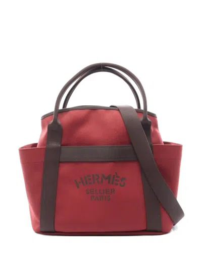 Pre-owned Hermes 2023 Sac De Pansage Groom 2-way Tote Bag In Red
