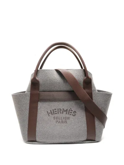 Pre-owned Hermes 2023 Sac De Pansage Groom Tote Bag In Gray