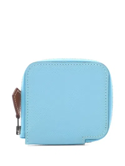 Pre-owned Hermes 2023 Silk'in Wallet In Blue