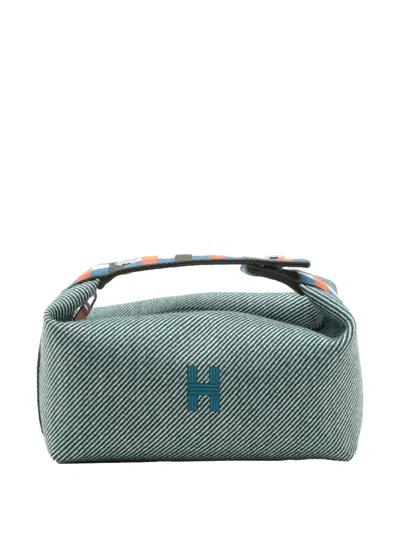 Pre-owned Hermes 2023 Small Wool Bride A Brac H Natte Case Vanity Bag