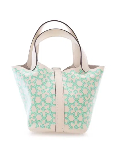 Pre-owned Hermes 2023 Swift Lucky Daisy Picotin Lock 14 Handbag