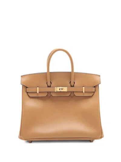 Pre-owned Hermes 2023 Tadelakt Birkin Verso Retourne 25 Handbag In Brown